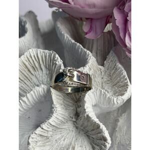 925 Sterling Silver Belt Cz Ring Size 8